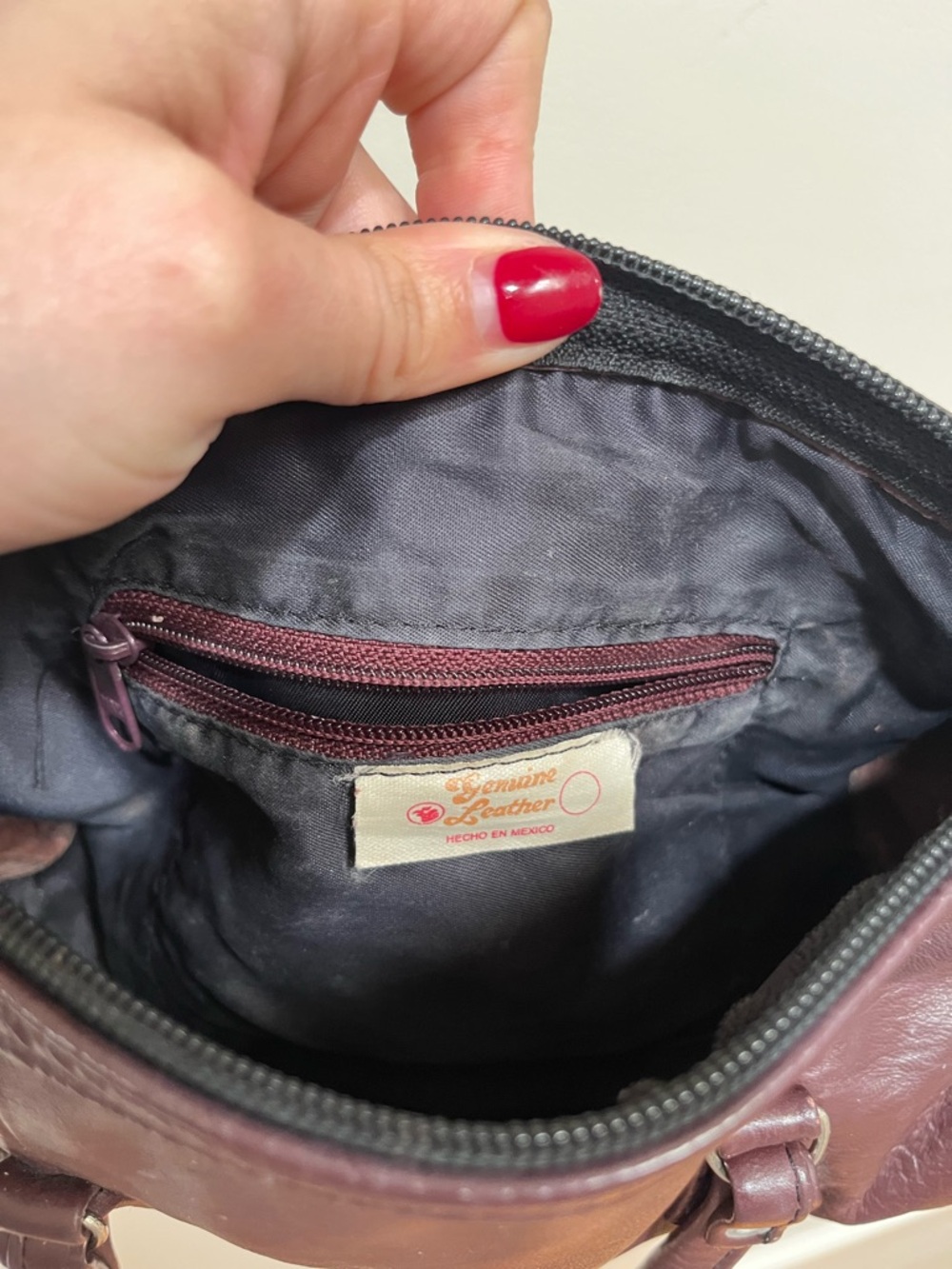 Vintage Geniune Leather Small Moto Handbag - Picture 3 of 5